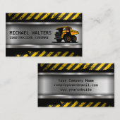 Bergbau | Metallischer Stahl Visitenkarte (Vorne/Hinten)