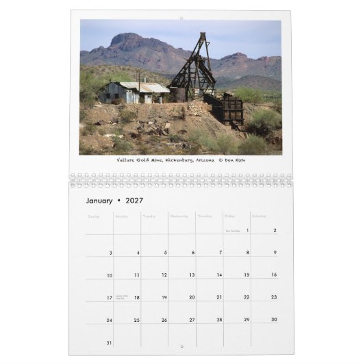 Bergbau-Relikte des amerikanischen Westens Kalender (Jan 2027)
