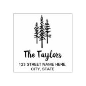 Bergbauernhof Rustikaler Vintager Kiefernbaum Gummistempel (Prägung)