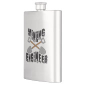 Bergbauingenieur überquerende Schaufeln Flachmann (Links)