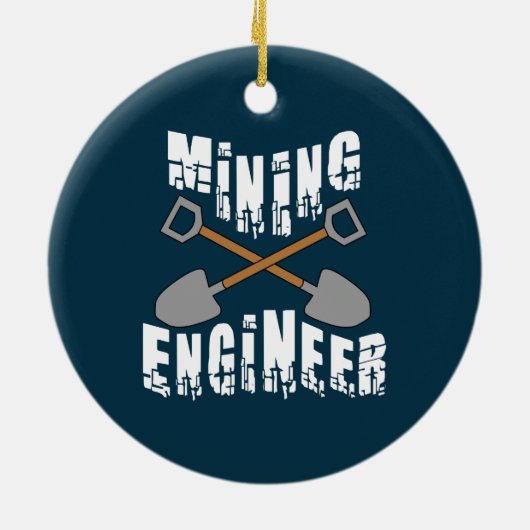 Bergbauingenieur überquerende Schaufeln Keramik Ornament (Hinten)