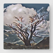 BERGBAUM QUADRATISCHE WANDUHR (Vorderseite)