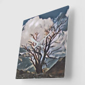 BERGBAUM QUADRATISCHE WANDUHR (Winkel)