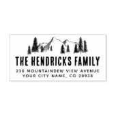 Bergbaum und Pine Bäume Rustikale Rücksendeadresse Permastempel (Design)