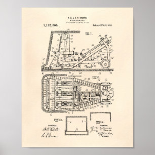 Bergbaumaschine 1915 Patent Art Old Peper Poster