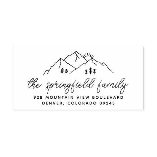 Bergbauten Moderne Rücksendeadresse Familienname Permastempel (Design)