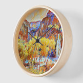 Bergbauten Wasserfall Abstrakte Ölmalerei Uhr (Winkel)