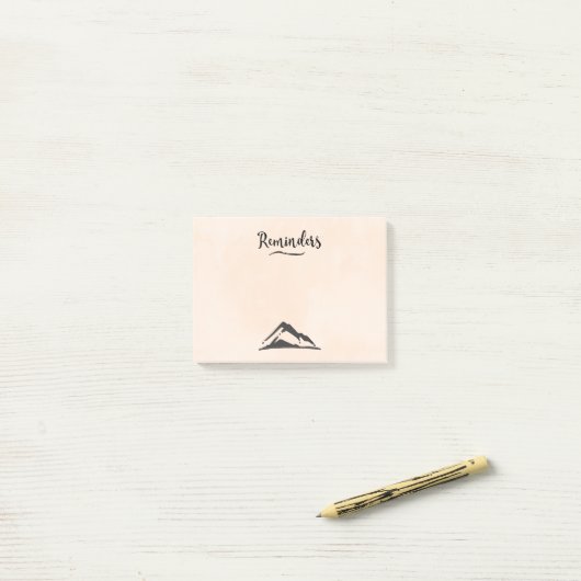 Bergbild in Schwarz - Erinnerungen Post-it Klebezettel (Auf Schreibtisch)