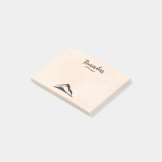 Bergbild in Schwarz - Erinnerungen Post-it Klebezettel (angewinkelt)