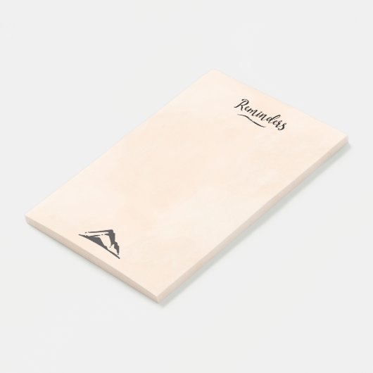 Bergbild in Schwarz - Erinnerungen Post-it Klebezettel (angewinkelt)