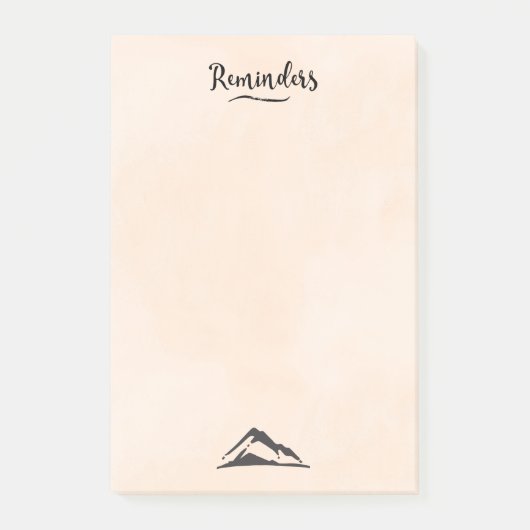 Bergbild in Schwarz - Erinnerungen Post-it Klebezettel (Vorderseite)