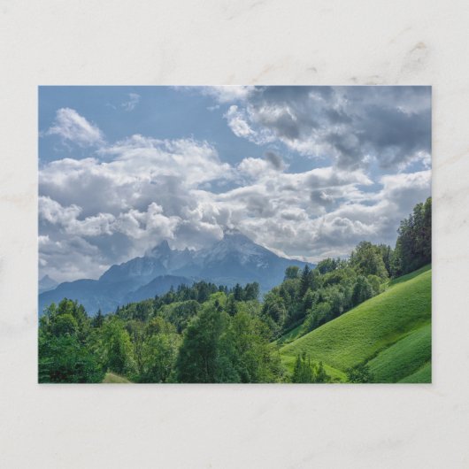 Bergblick in den Alpen Postkarte (Vorderseite)