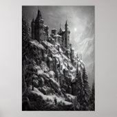 BergBurg, mit Schnee | AI Art Poster (Vorne)