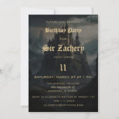 *~* Bergburg Mittelalterliche Fantasie AP88 Geburt Einladung (Rückseite)