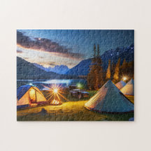 Bergcampingplatz 3 Foto Puzzles Internet Jigs