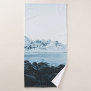 BERGDECKE MIT SCHNEEFOTOGRAFIE BADEHANDTUCH