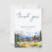 Bergdorf Colorado Sommerlandschaft Hochzeit Dankeskarte (Vorderseite)