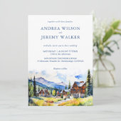 Bergdorf Colorado Sommerlandschaft Hochzeit Einladung (Stehend Vorderseite)