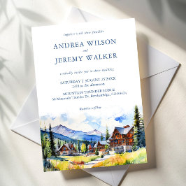 Bergdorf Colorado Sommerlandschaft Hochzeit Einladung