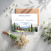Bergdorf Colorado Sommerlandschaft Hochzeit RSVP Karte