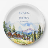 Bergdorf Colorado Sommerlandschaft Pappteller (Vorderseite)