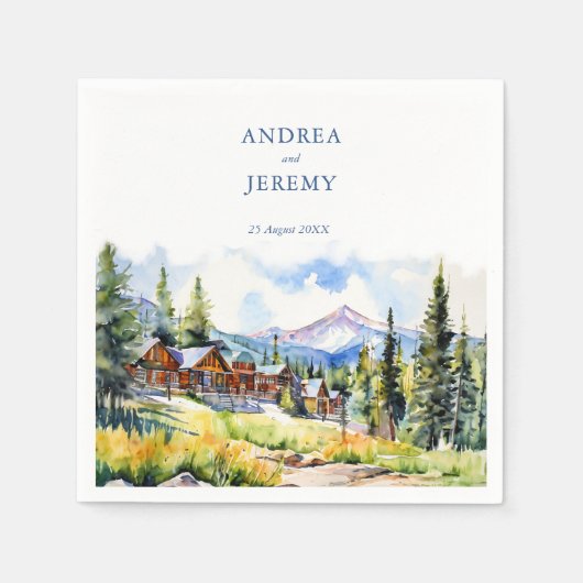 Bergdorf Colorado Sommerlandschaft Serviette (Vorderseite)