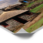 Bergdorf - Lesotho - Panorama - Poster (Ecke)