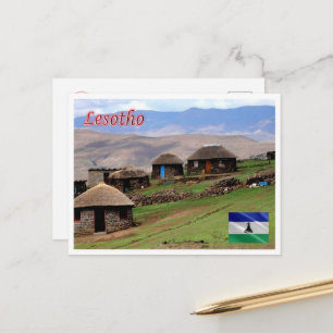 Bergdorf - Lesotho - Panorama - Postkarte