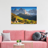 Bergdorf Santa Maddalena im Herbst Leinwand (Insitu (Wohnzimmer))