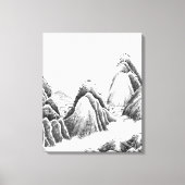 Bergdorf - Tinte Leinwanddruck (Vorderseite)