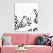 Bergdorf - Tinte Leinwanddruck (Insitu (Wohnzimmer))
