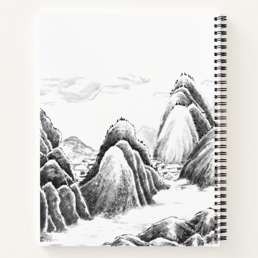 Bergdorf - Tinte Notizblock (Rückseite)