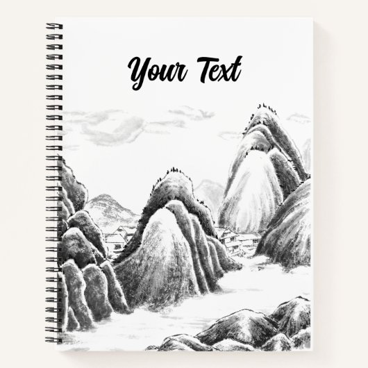 Bergdorf - Tinte Notizblock (Vorderseite)