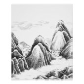 Bergdorf - Tinte Poster (Vorderseite)