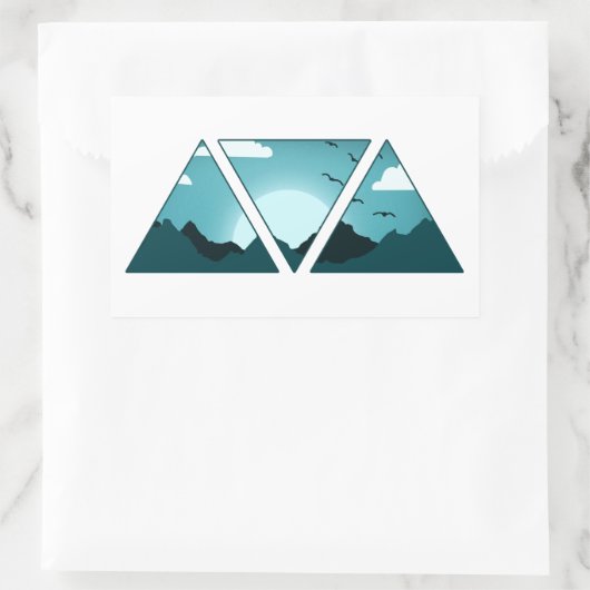 Bergdreiecke Rechteckiger Aufkleber (Tasche)
