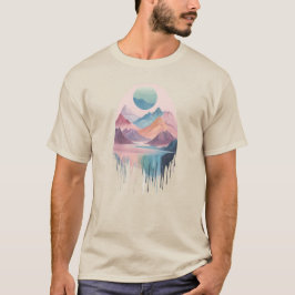 Berge 9 Wasserfall, Geschenk, Hügel, Sonne T-Shirt