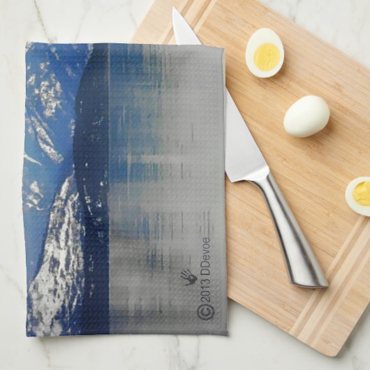 Berge am See Küchentuch (Viertel Falte)