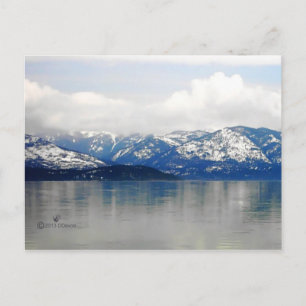 Berge am See Postkarte