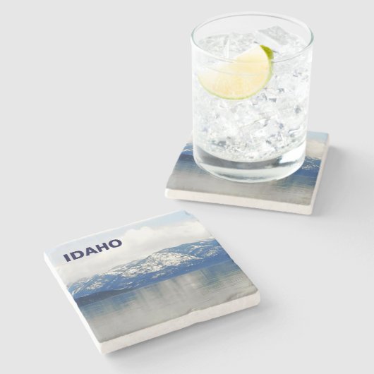 Berge am See Steinuntersetzer (Seitenansicht)