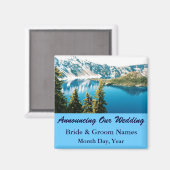 Berge am See Wedding retten das Date Magnet (Vorderseite/Rückseite)