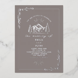 Berge Amethyst Wedding Folieneinladung