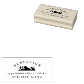 Berge & Bäume Rustikale Familienname Rücksendeadre Gummistempel (Stempel)