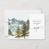 Berge & Bäume Rustikale w Meal RSVP Karte (Vorderseite)