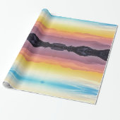 Berge bei Sonnenuntergang, Himmel oben und unten Geschenkpapier (Ungerollt)