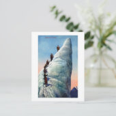 Berge Bergsteiger zum Bergsteigen Postkarte (Stehend Vorderseite)