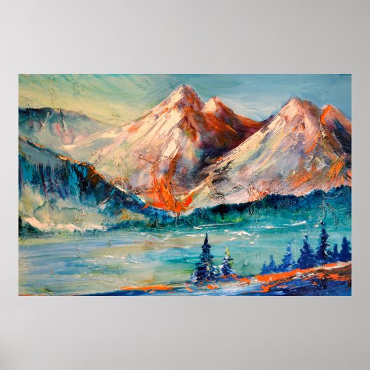 Berge, Canyon. Berggipfel, Bergrücken, Berge Poster (Vorne)