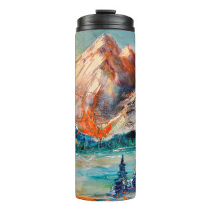 Berge, Canyon. Berggipfel, Grat, ein Berg Thermosbecher