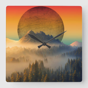 BERGE DAWWALD NATURSCHUTZ LANDSCHAFT QUADRATISCHE WANDUHR