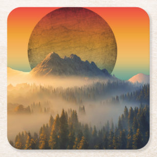 BERGE DAWWALD NATURSCHUTZ LANDSCHAFT RECHTECKIGER PAPPUNTERSETZER