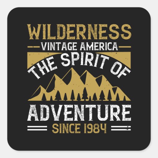 Berge - der Geist des Abenteuers Quadratischer Aufkleber (Vorderseite)